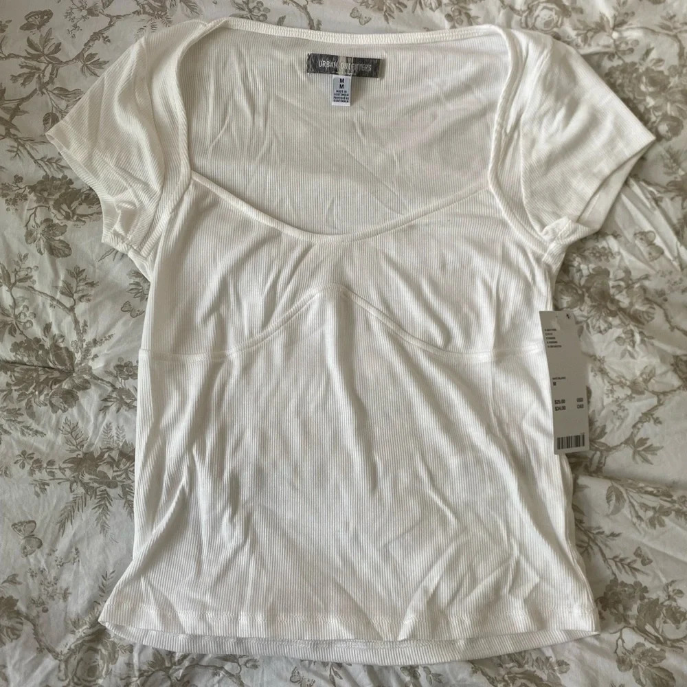 Urban Outfitters White Corset Tee - Picture 1 of 3